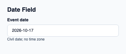 Text entry for a CivilDate value.