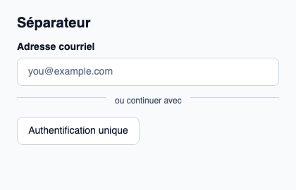 Séparation horizontale avec un libellé facultatif au centre.