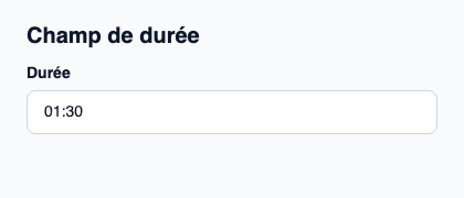 Saisie numérique reliée à DurationValue en Rust.