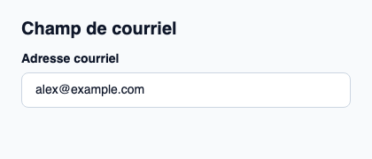 Champ texte natif pour une adresse courriel.