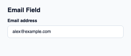 Native text field for an email address.