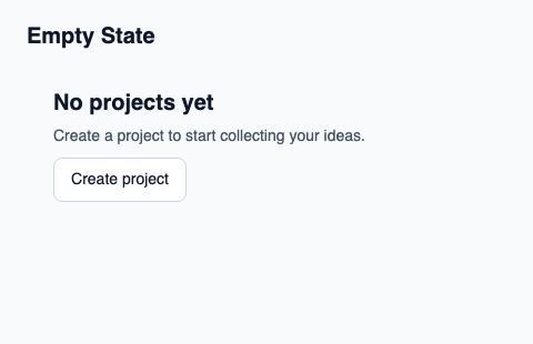 Presentation for an empty collection with explanation and free action content.