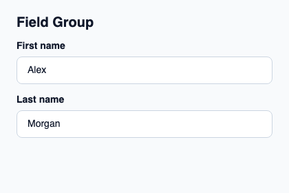 Column that spaces complete form fields.