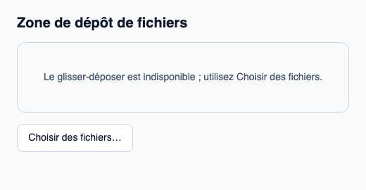 Cible de dépôt dont la disponibilité suit les capacités de l’application hôte.