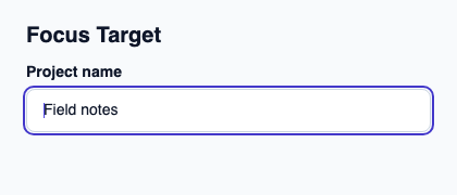 Bridge between an actual visual target and focus-registry requests.