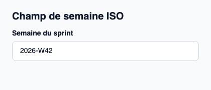 Saisie texte d’une valeur IsoWeek.