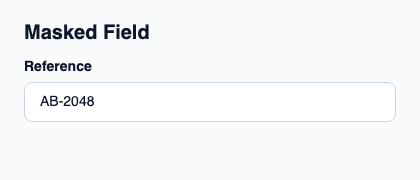 Text input validated against a host-defined mask.