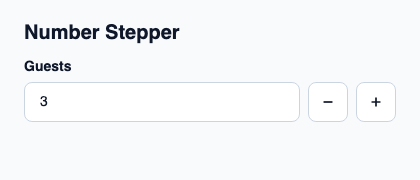 Decimal input with increment and decrement requests.