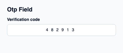 Native text input for a fixed-length one-time code.