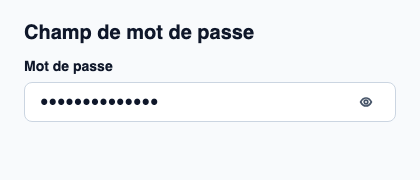 Saisie native masquée pour un mot de passe.