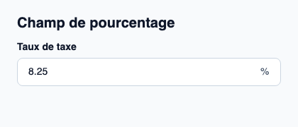 Saisie numérique reliée à Percent en Rust.