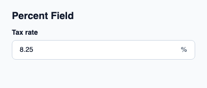 Numeric text input connected to Percent in Rust.