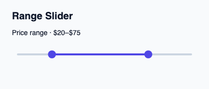 Two-thumb slider for a controlled range.