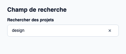 Champ texte natif pour une requête de recherche.