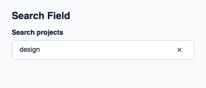 Native text field for a search query.