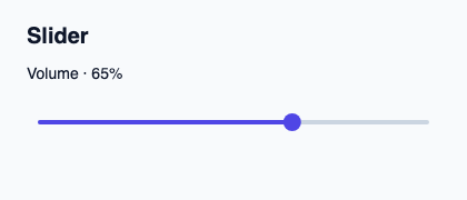 Continuous slider projecting a domain value onto a normalized position.