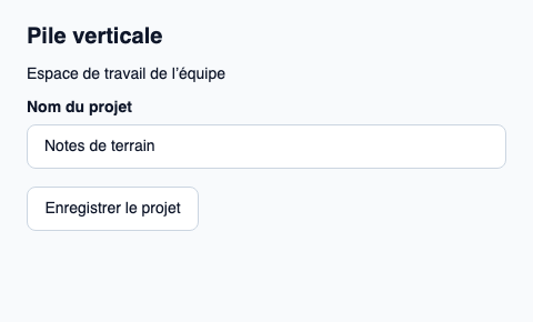 Pile verticale avec espacement et inset nommés.