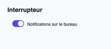 Interrupteur contrôlé pour une préférence booléenne.