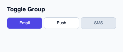 Group of actions with controlled multiple selection.