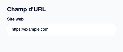 Champ texte natif pour une adresse web.