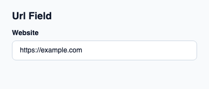 Native text field for a web address.