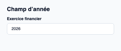 Saisie texte d’une valeur Year.