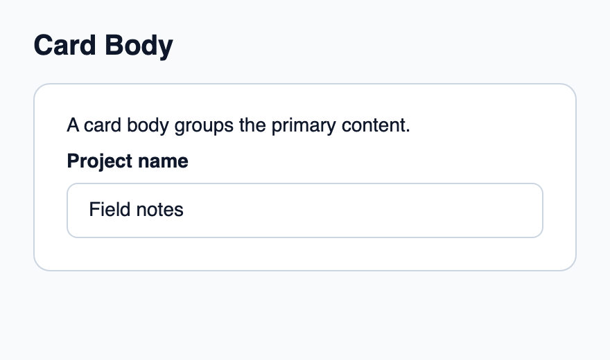 Main content column within a card.