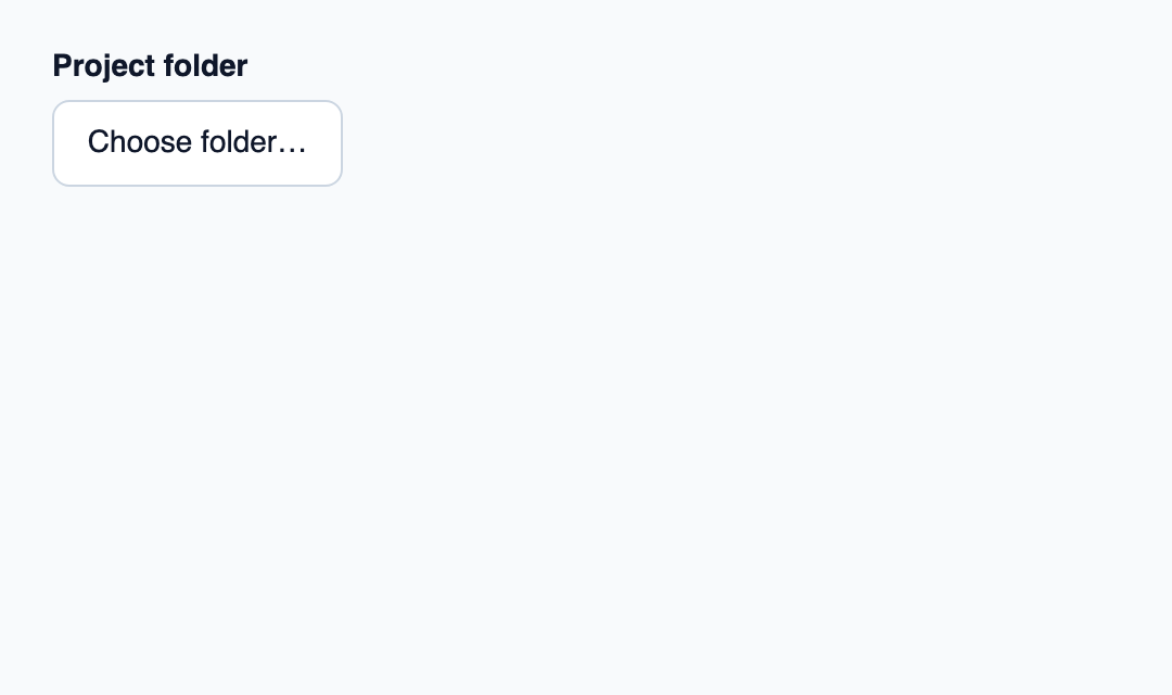 Browse and clear actions for one selected directory.