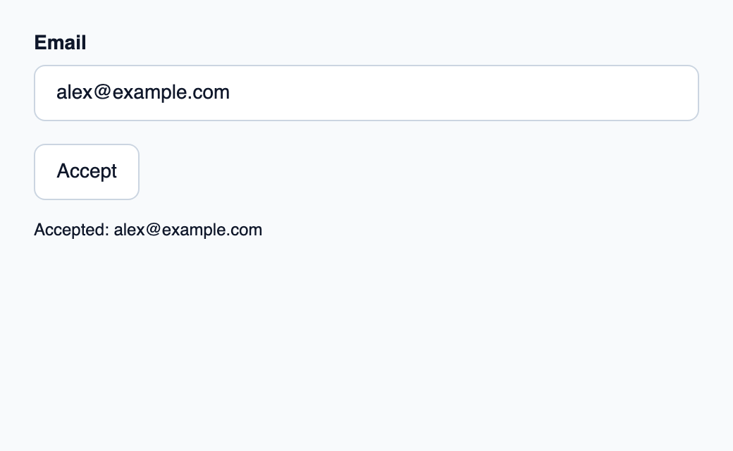 Native text field for an email address.
