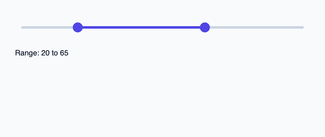 Two-thumb slider for a controlled range.