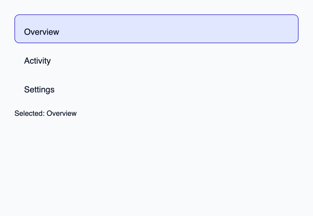 Shared keyboard translator for composed selectors and menus.