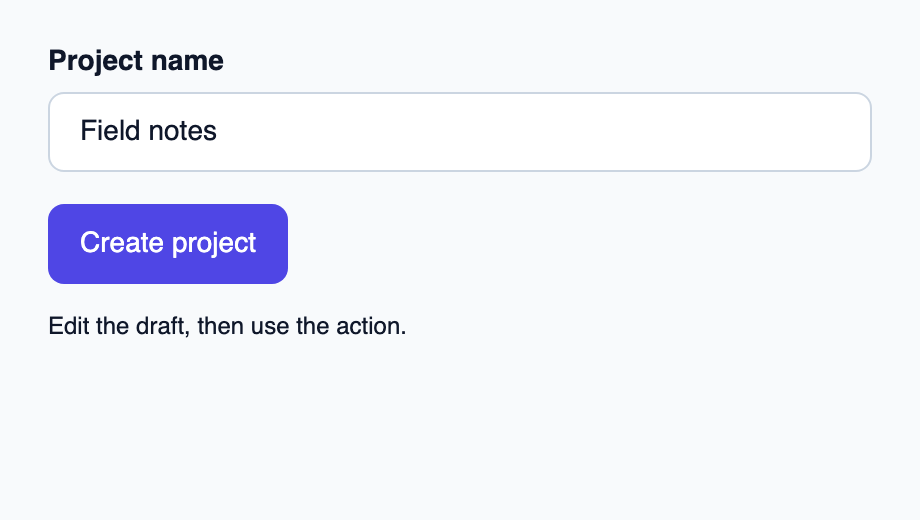 Primary button preset for requesting form submission.