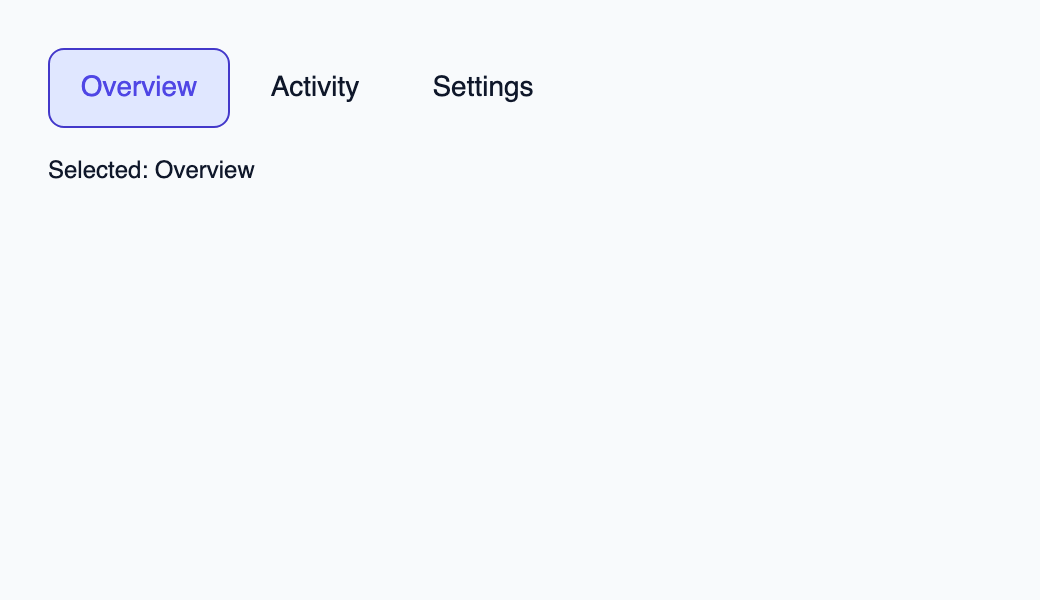 Controlled tab bar separating focus from the selected destination.