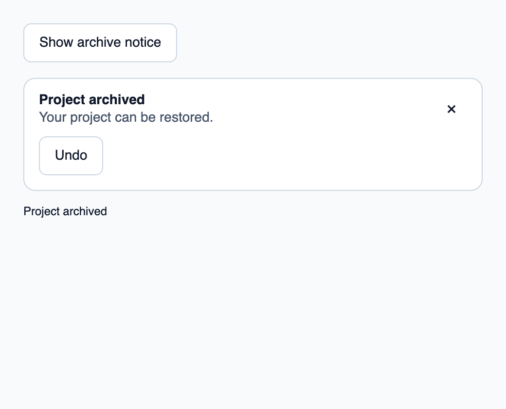 Transient notification stack supplied by a Rust-owned queue.