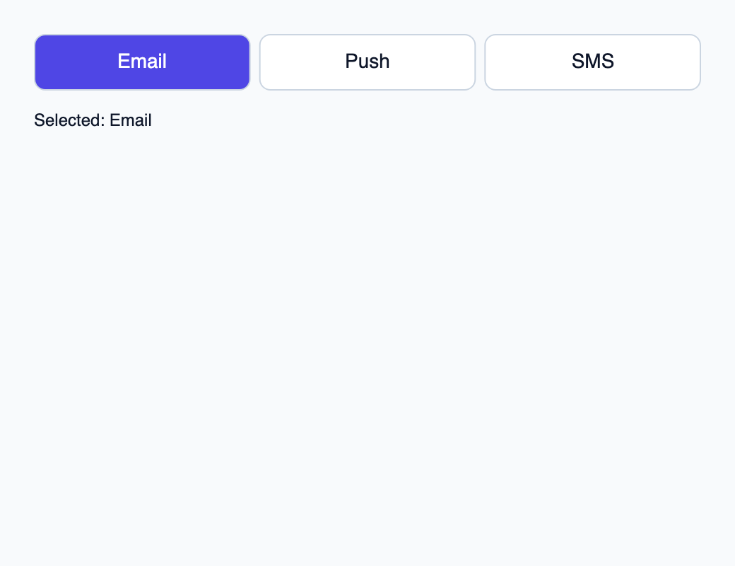 Group of actions with controlled multiple selection.