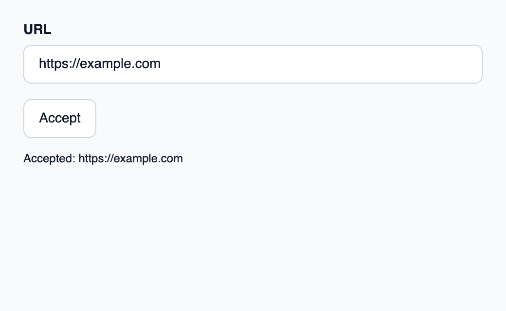 Native text field for a web address.